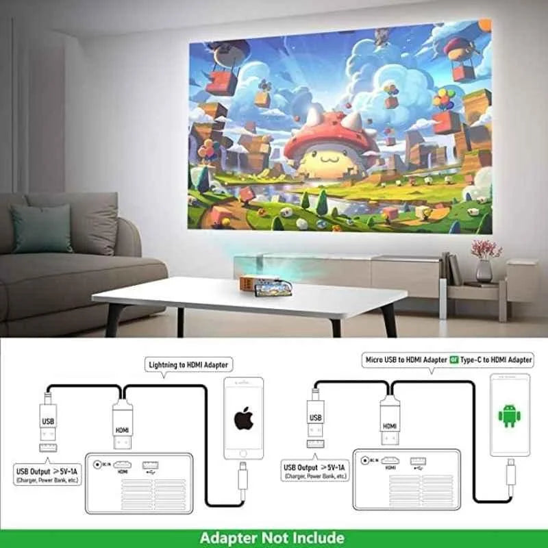 Portable Mini Home Theater LED Projector LOTZON