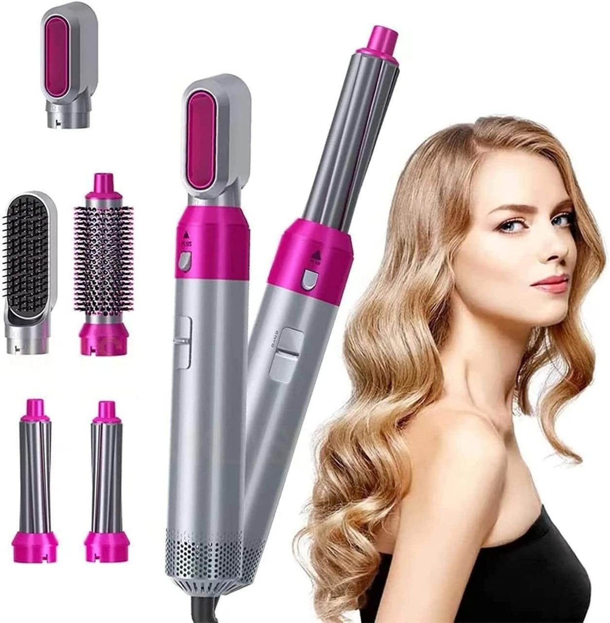 5 in 1 Multifunctional Hair Dryer Styling Tool, Detachable 5-in-1 Multi-Head Hot Air Comb, The Negative Ion Automatic Suction Hair Curler 2aua6y-9x