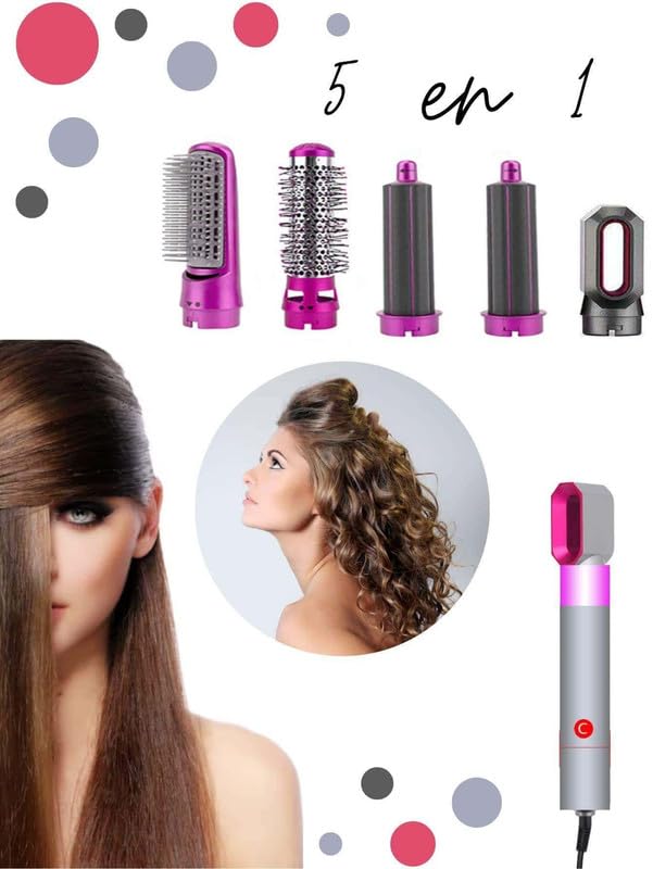 Trumstone (𝗦𝗽𝗲𝗰𝗶𝗮𝗹 𝟭 𝗬𝗲𝗮𝗿 𝗪𝗮𝗿𝗿𝗮𝗻𝘁𝘆) 5-in-1 Hair Dryer Brush: Salon-Quality Styling with Curling, Straightening, Drying & Anti-Frizz LIVINGO