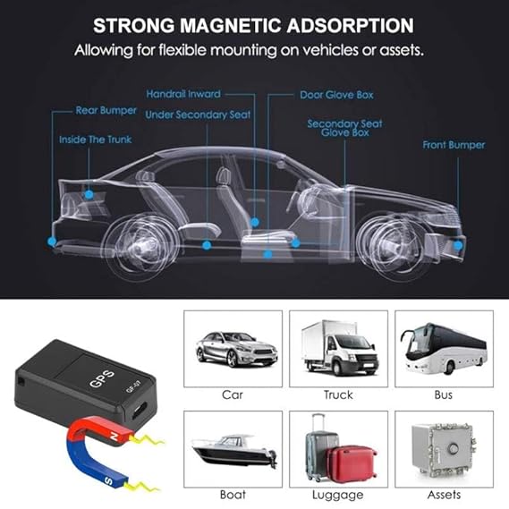 Mini Magnetic GPS Tracker | Voice Recorder | Real Time Location | Portable Safety Solution | Magnetic Wireless Hidden Tracking Device for Cars, Bikes, My Store