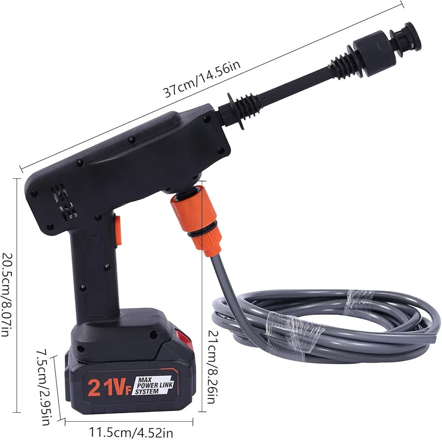 Battery Pressure Washer, Portable Cordless Battery, High Pressure Washer, Water Spray Gun, Cleaning Device, 12 V, 130 PSI, Battery Pressure Washer, Water Gun, High Pressure Gun for Irrigation LOTZON