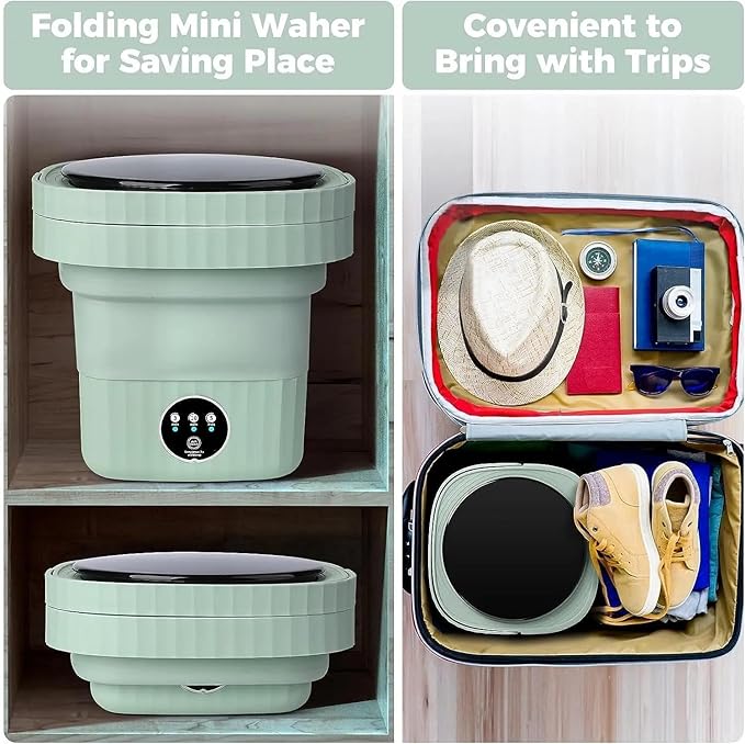 Portable Mini Foldable Washer and Spin Dryer (๐ฆ๐ฝ๐ฒ๐ฐ๐ถ๐ฎ๐น ๐ญ ๐ฌ๐ฒ๐ฎ๐ฟ ๐ช๐ฎ๐ฟ๐ฟ๐ฎ๐ป๐๐) LOTZON