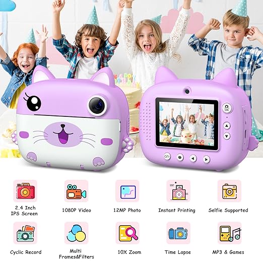 Kids Camera Instant Print & 2.5K Digital Video Instant Print Camera for Kids LOTZON