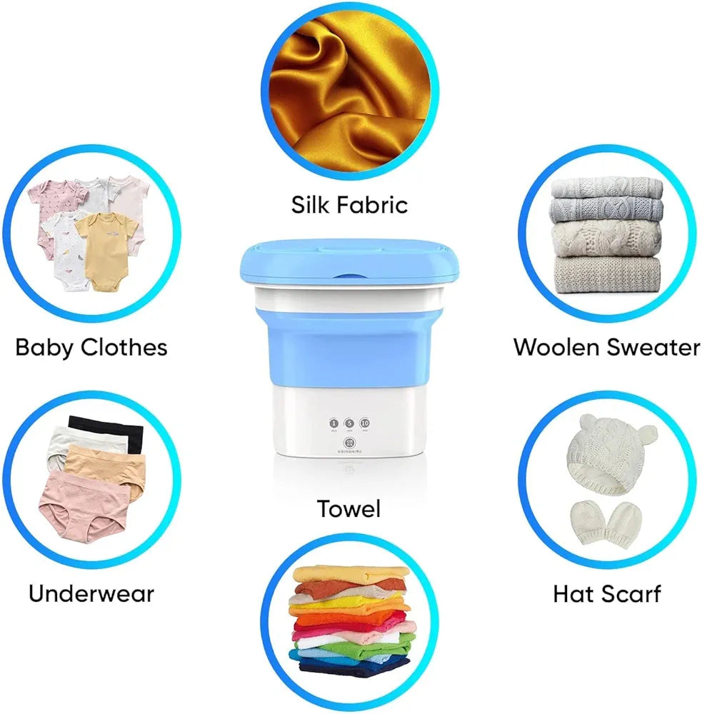 Portable Mini Foldable Washer and Spin Dryer (๐ฆ๐ฝ๐ฒ๐ฐ๐ถ๐ฎ๐น ๐ญ ๐ฌ๐ฒ๐ฎ๐ฟ ๐ช๐ฎ๐ฟ๐ฟ๐ฎ๐ป๐๐) LOTZON