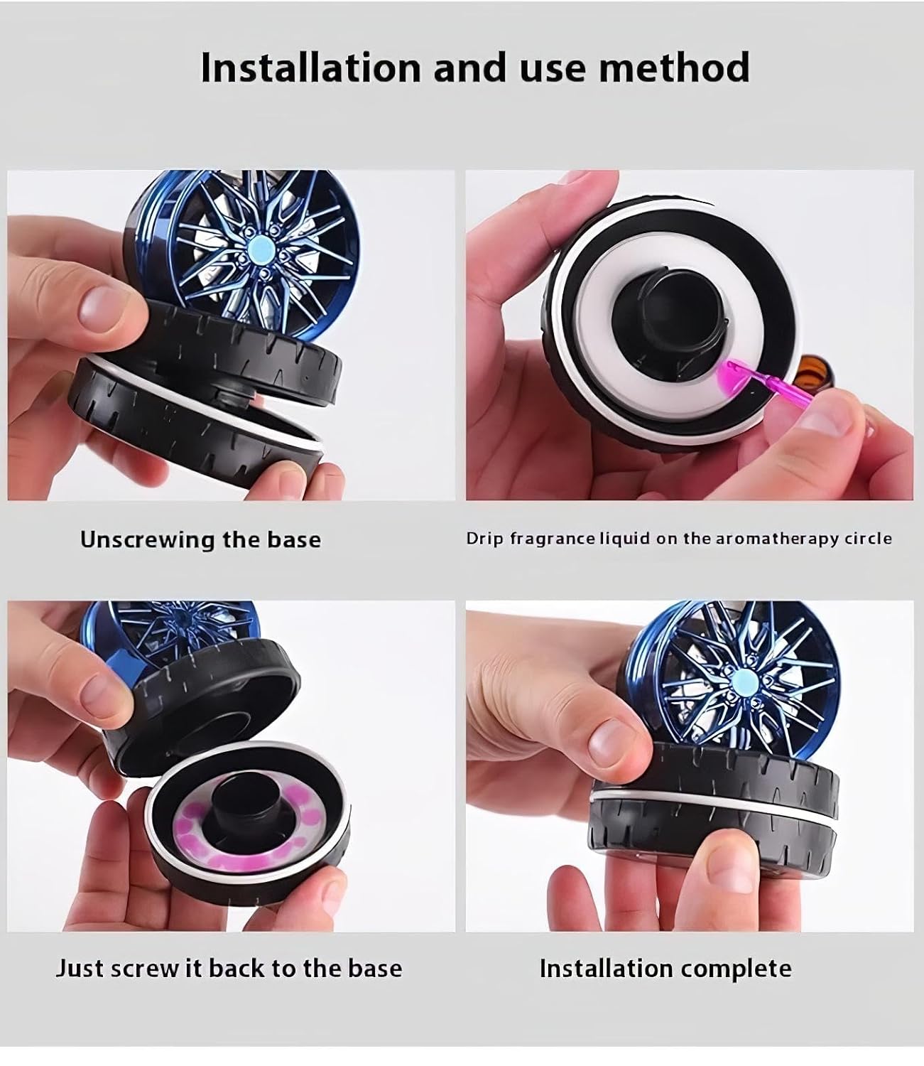 Car Wheel alloy Premium Dashboard Perfume 360 Rotating LIVINGO