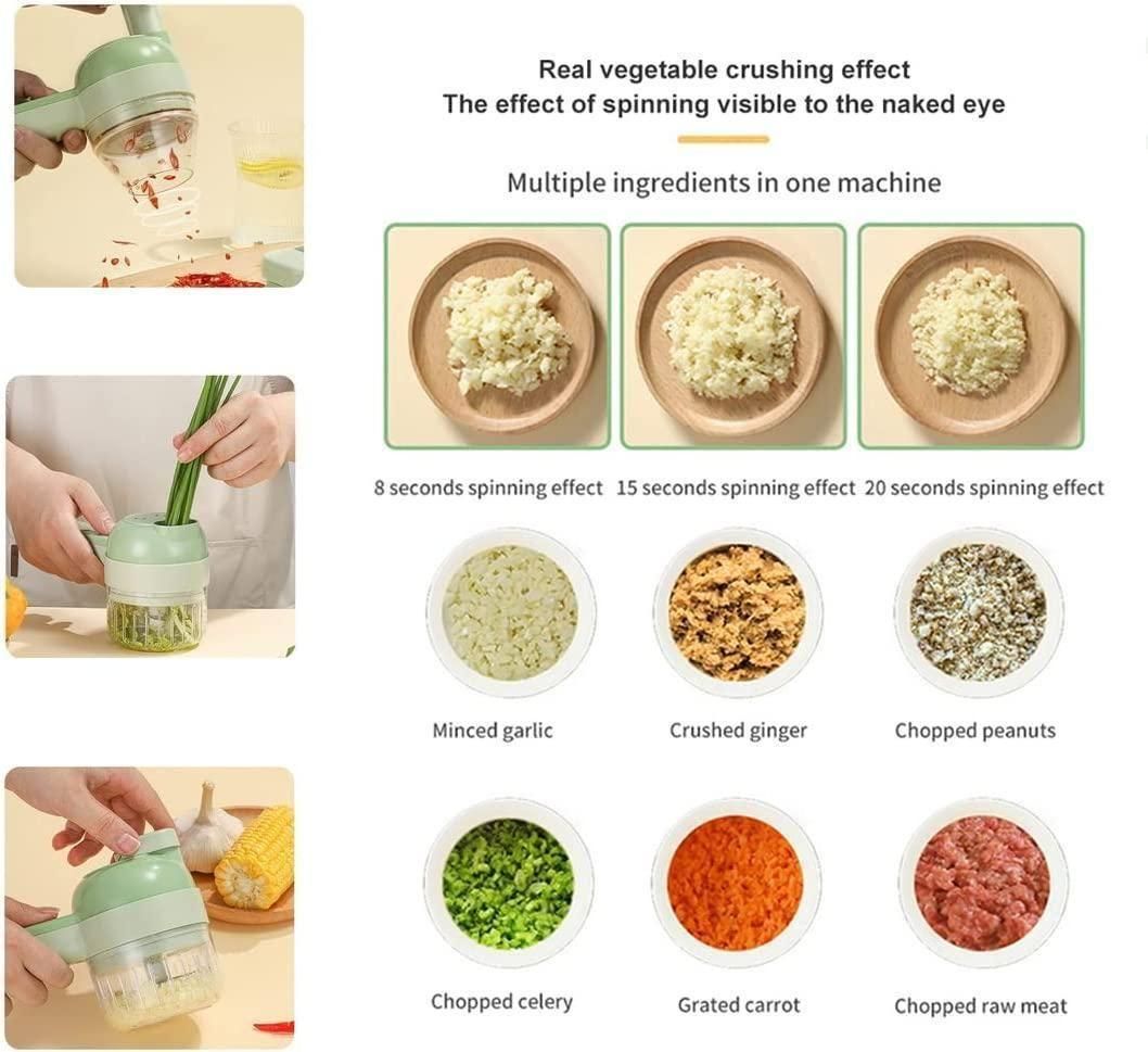 4 in 1 Portable Electric Vegetable Cutter Set 2aua6y-9x