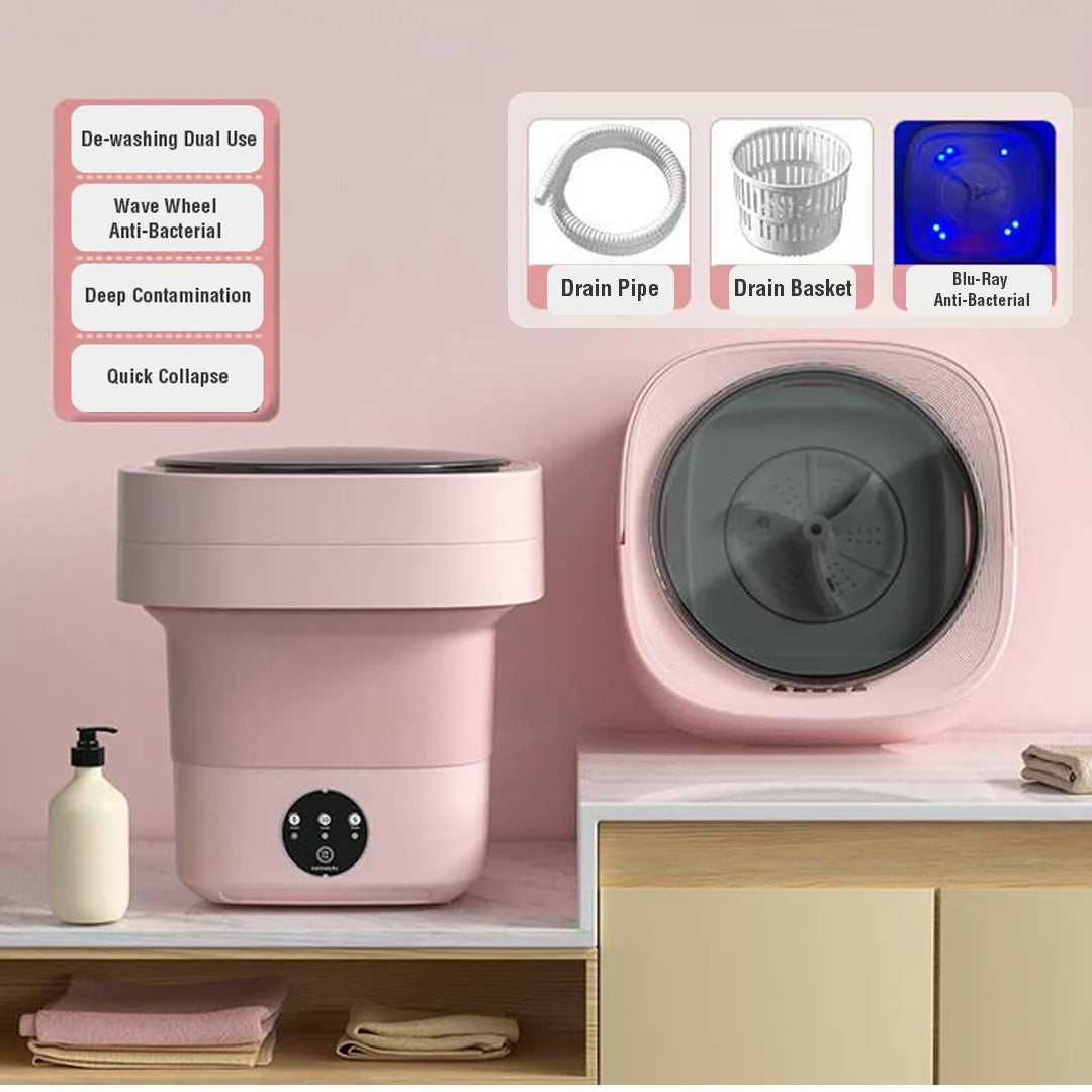 Portable Mini Foldable Washer and Spin Dryer (๐ฆ๐ฝ๐ฒ๐ฐ๐ถ๐ฎ๐น ๐ญ ๐ฌ๐ฒ๐ฎ๐ฟ ๐ช๐ฎ๐ฟ๐ฟ๐ฎ๐ป๐๐) LOTZON