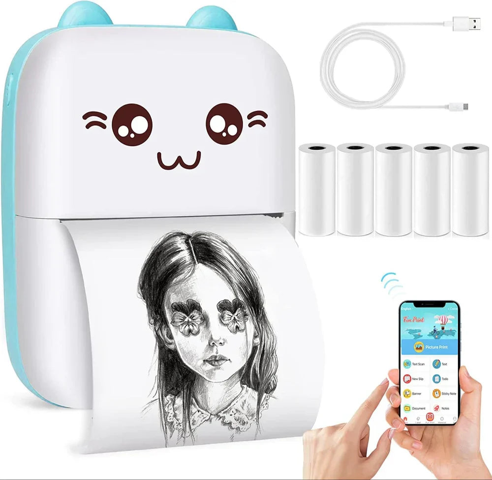 Mini Portable Thermal Printer Wireless Bluetooth Printer LOTZON