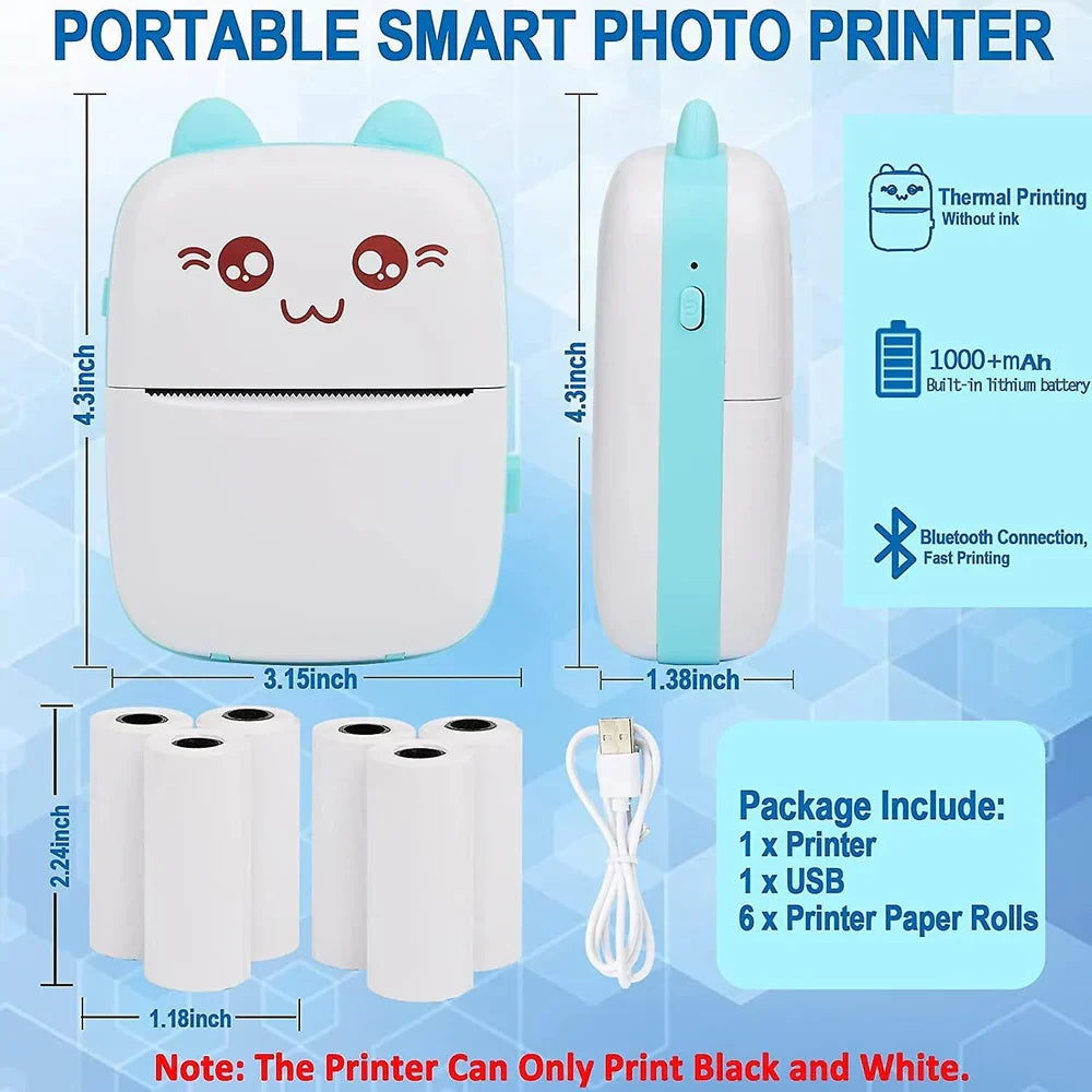 Mini Portable Thermal Printer Wireless Bluetooth Printer LOTZON