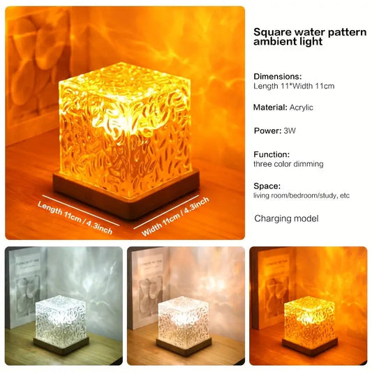 Dynamic Water Ripple Night Light - LED Projector Lamp for Bedroom and Gaming Room Decor LOTZON