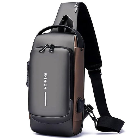 Sling Bag For Men Women, Anti-Theft Fashion Chest Bag with USB Charging Port LIVINGO
