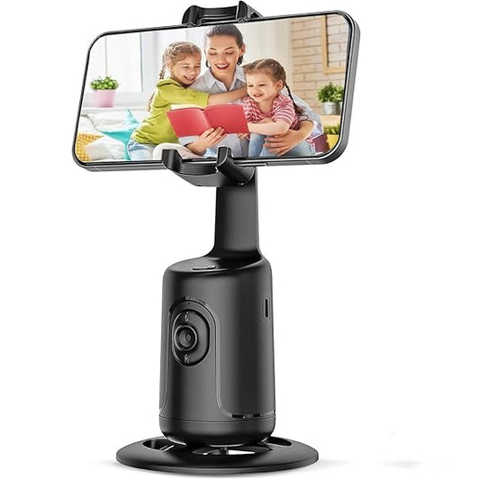 AI Auto Face Tracking Tripod  (𝗦𝗽𝗲𝗰𝗶𝗮𝗹 𝟭 𝗬𝗲𝗮𝗿 𝗪𝗮𝗿𝗿𝗮𝗻𝘁𝘆)  | 360° Rotation Mobile Stand for Video Recording LIVINGO