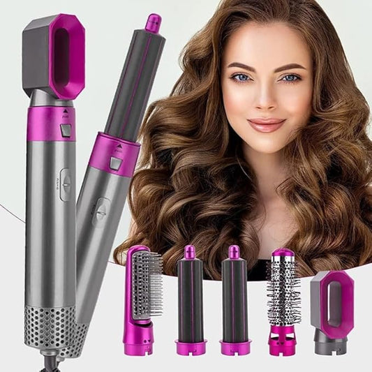 Trumstone (𝗦𝗽𝗲𝗰𝗶𝗮𝗹 𝟭 𝗬𝗲𝗮𝗿 𝗪𝗮𝗿𝗿𝗮𝗻𝘁𝘆) 5-in-1 Hair Dryer Brush: Salon-Quality Styling with Curling, Straightening, Drying & Anti-Frizz LIVINGO