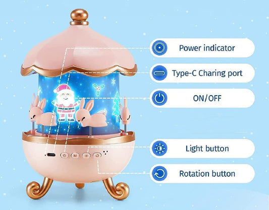 Rabit Night Rotating 360 Lamp Projector LIVINGO