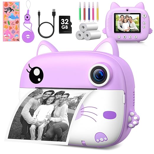 Kids Camera Instant Print & 2.5K Digital Video Instant Print Camera for Kids LOTZON