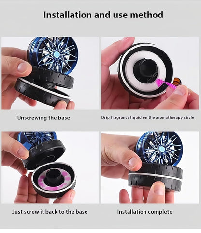 Car Wheel alloy Premium Dashboard Perfume 360 Rotating LIVINGO